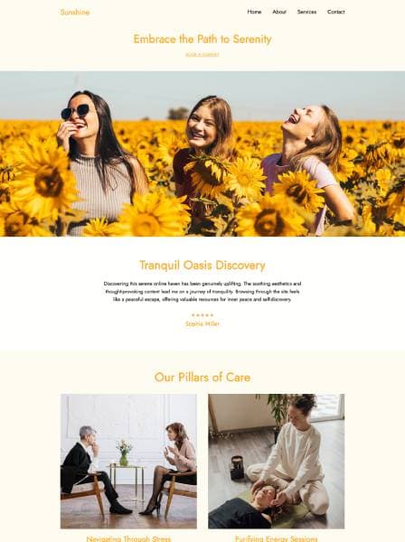 Sunshine template — Wellness & Spa